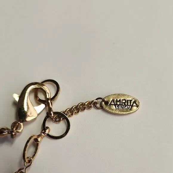 Amrita Singh Blue Shirin Beaded Tassel Boho Pendant Necklace - Picture 2 of 4